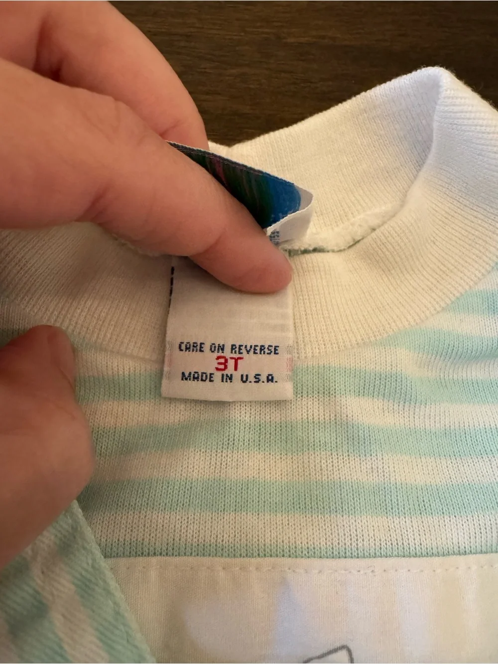 Vintage OshKosh B'gosh Mint & White Striped Baby Overalls with Tee Size 3T